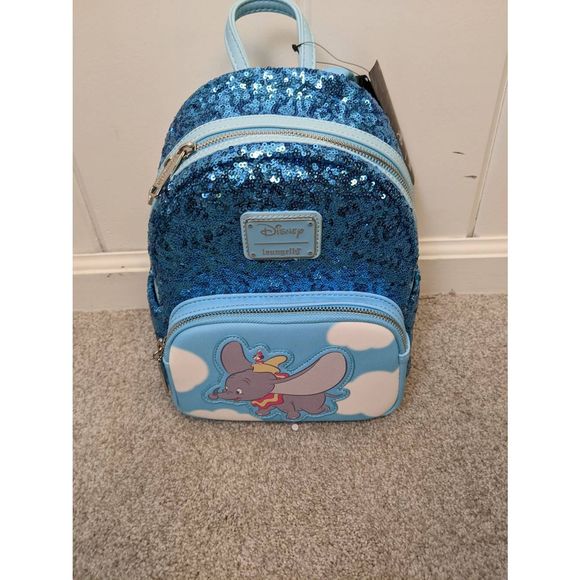 Loungefly Handbags - NWT Loungefly Dumbo Sequin mini backpack